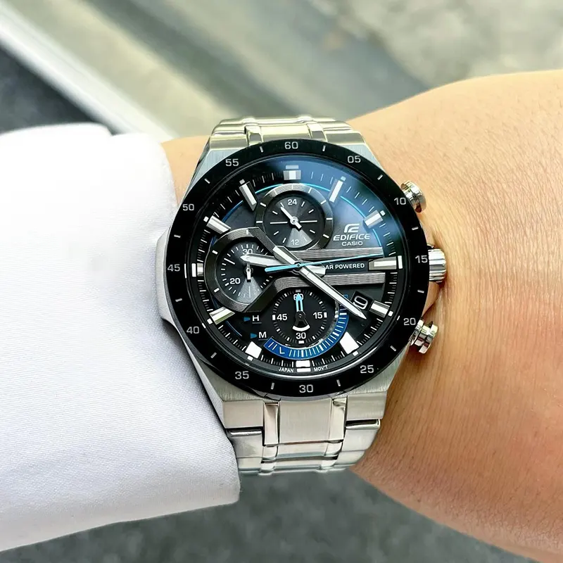 Casio Edifice Chronograph Solar Powered Quartz Men's Watch- EQS-920DB-1BV